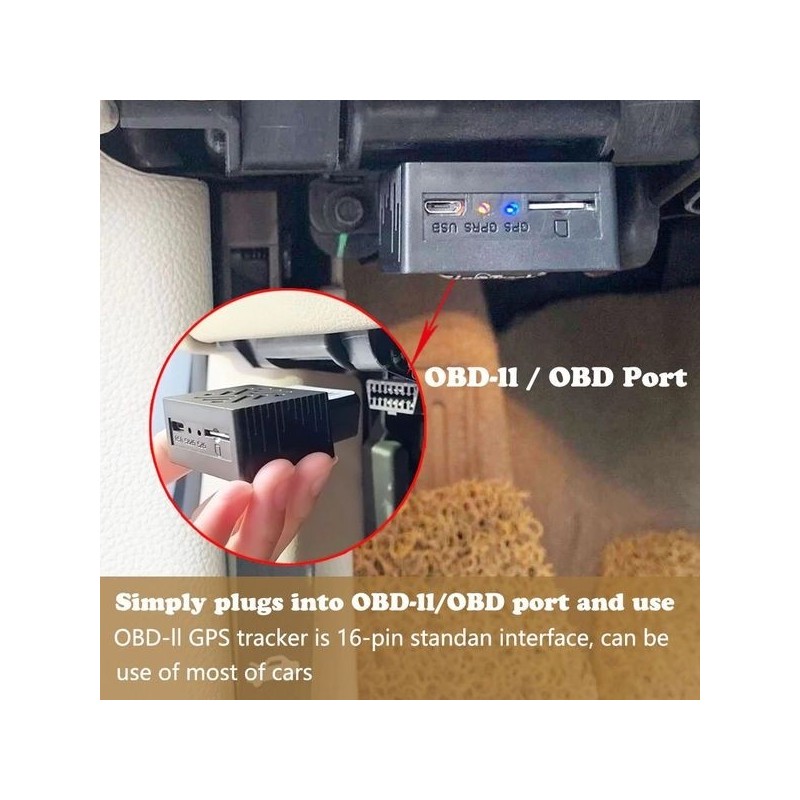 Traceur GPS pour voiture à branchement sur prise OBD - Espion